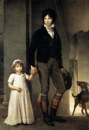 Theodore Gericault Jean-Baptist Isabey, Miniaturist, with his Daughter oil painting image